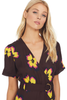 A.L.C. Claire Dress Chocolate Yellow Flower