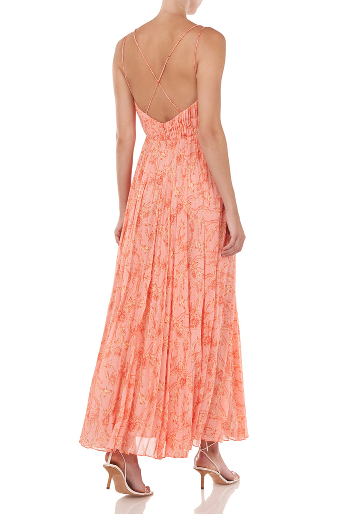 Lucy Dress - Peach Cream Block Paisley