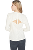 Derek Lam Long Sleeve Tee W/ Drawstring Back Detail Off White