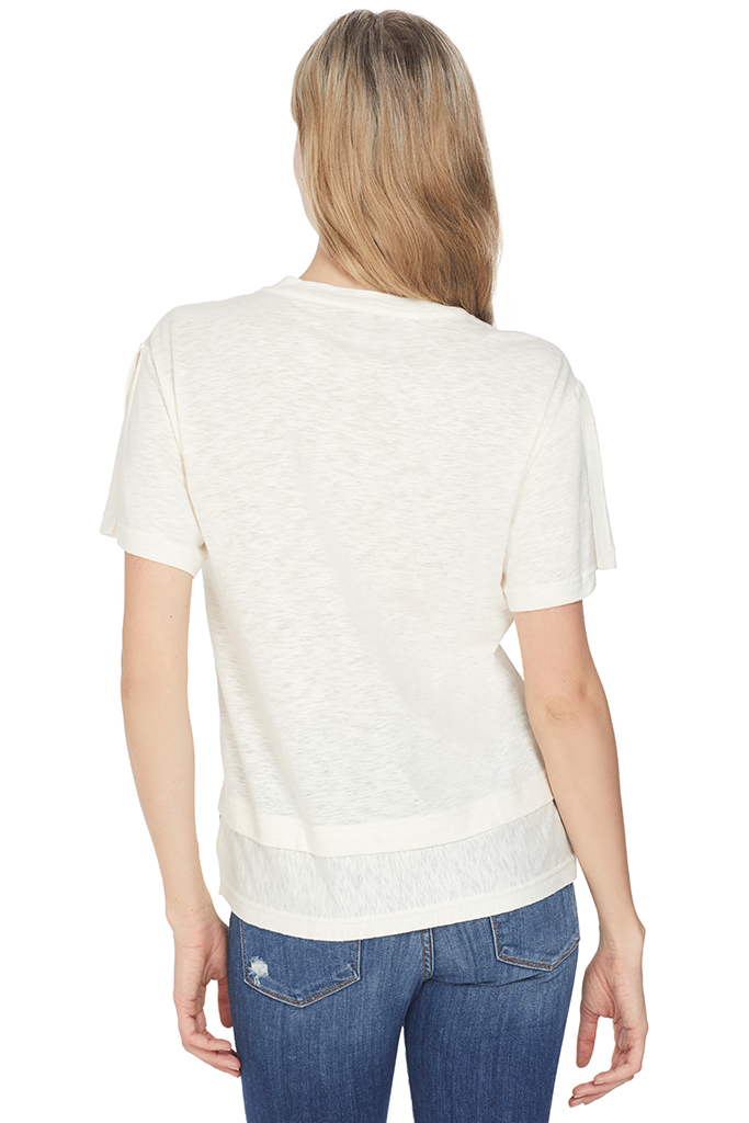 Derek Lam Short Sleeve Tee W/ Slit Detail (White)