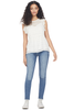 Frame Flounce Sleeveless Top (Off White)