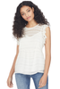 Frame Flounce Sleeveless Top (Off White)