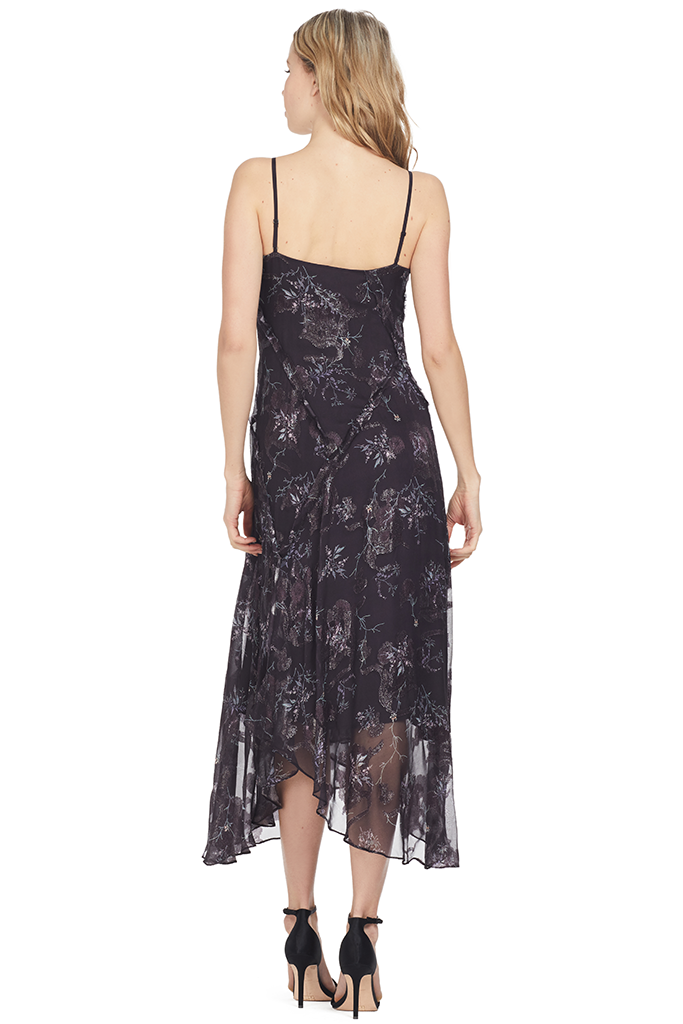GREY Jason Wu Winter Floral Clip Jacquard Vneck Dress
