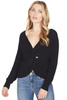 Milk Crossover Sweater (Black) - Knit Sweaters