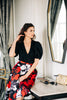 Floral Print Flared Skirt - Red Multi