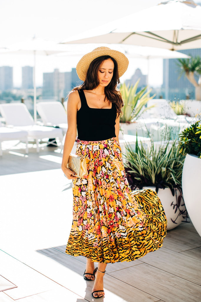 Saloni Kim Skirt (Saffron Cloud Tiger)