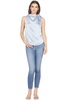 Nanushka Halter Neck Scarf Top (Ice Blue)