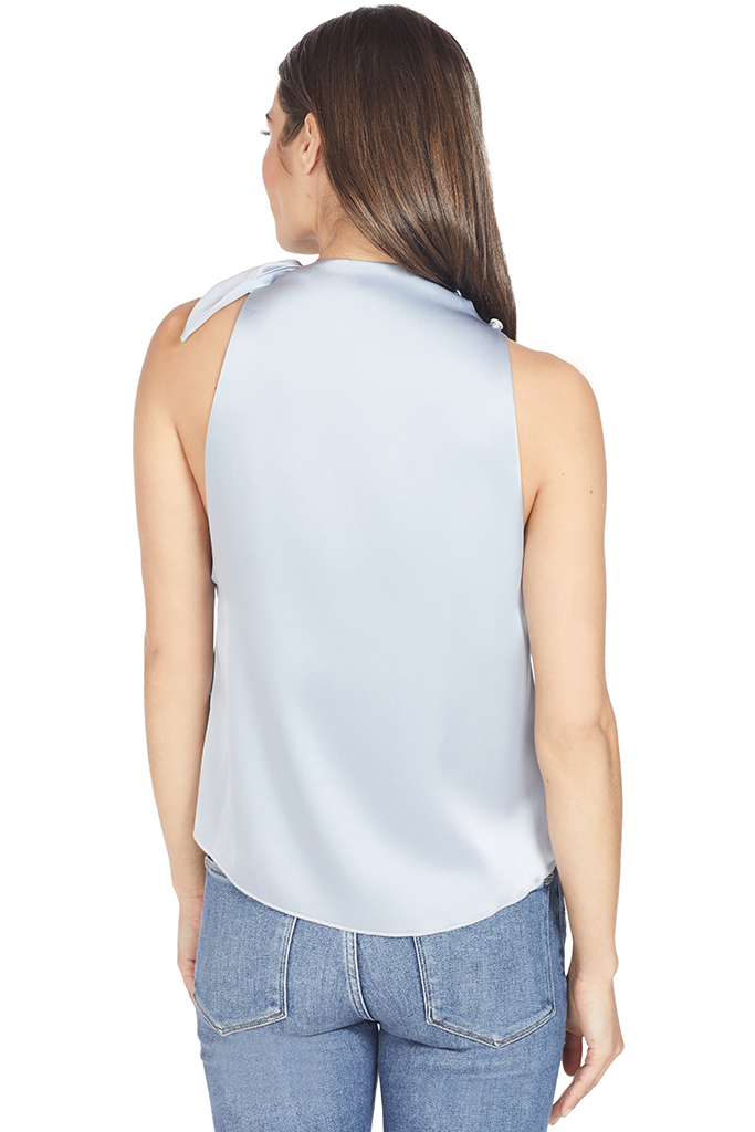 Nanushka Halter Neck Scarf Top (Ice Blue)