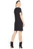 Crystal Embellished Point-Collar Shift Dress - Black