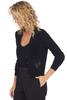 No. 21 Numero Ventuno Cropped Cashmere Sequin Cardigan (Black)