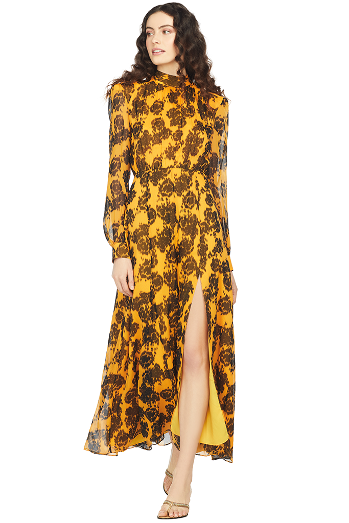 Saloni Jacqui Dress (Saffron Rosa)