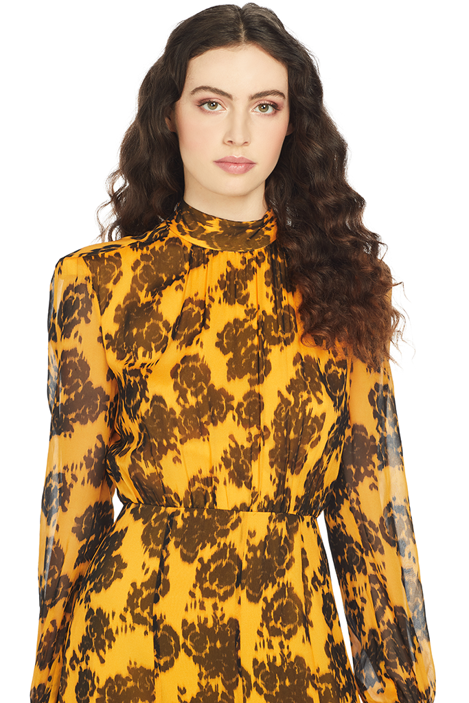 Saloni Jacqui Dress (Saffron Rosa)