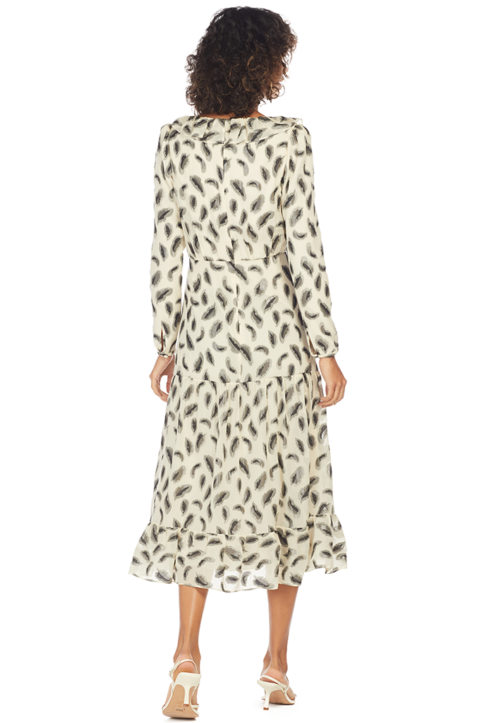 Misha Dress - Cream/Black Metallic