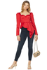 Self Portrait Red Duchess Satin Top