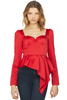 Self Portrait Red Duchess Satin Top