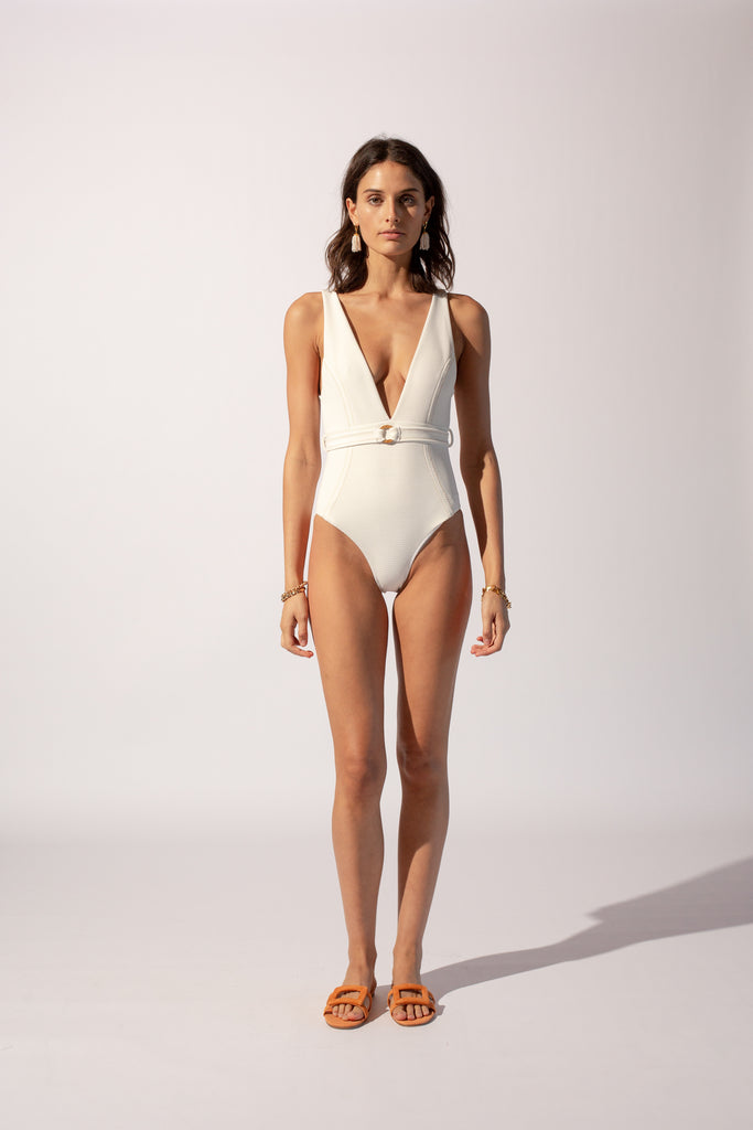 Kaia Deep V One Piece - Ivory