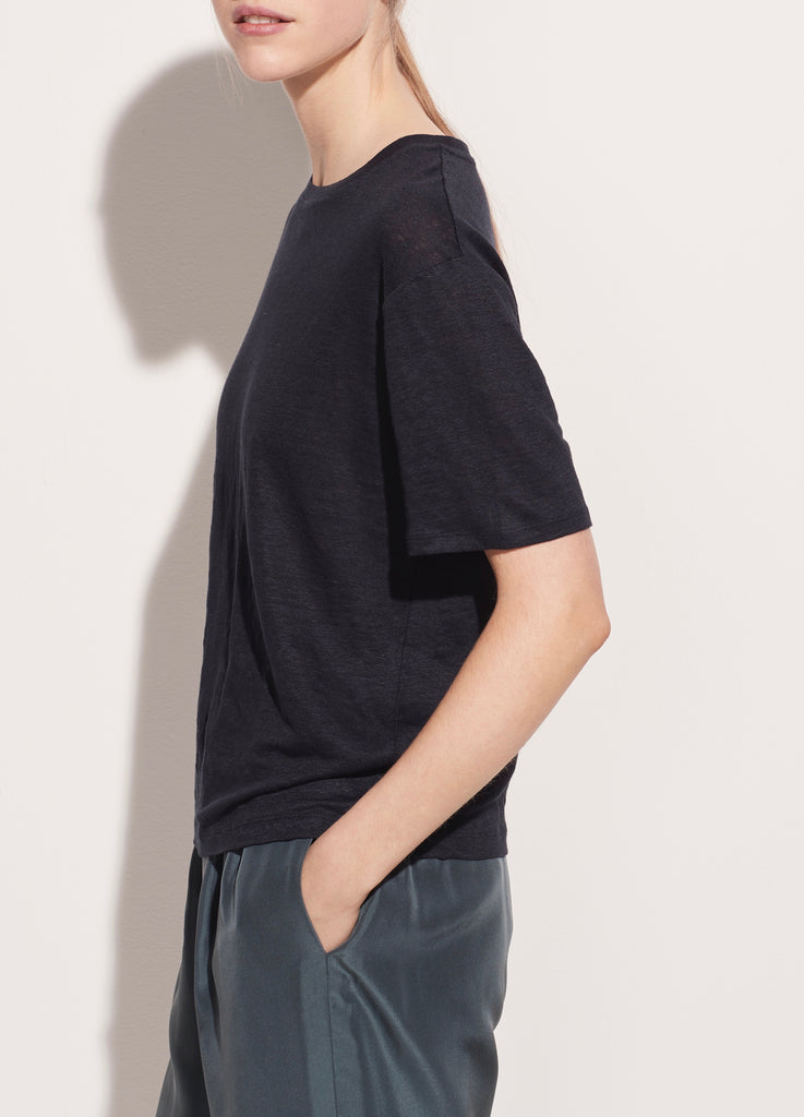 Linen Boyfriend Tee - Coastal