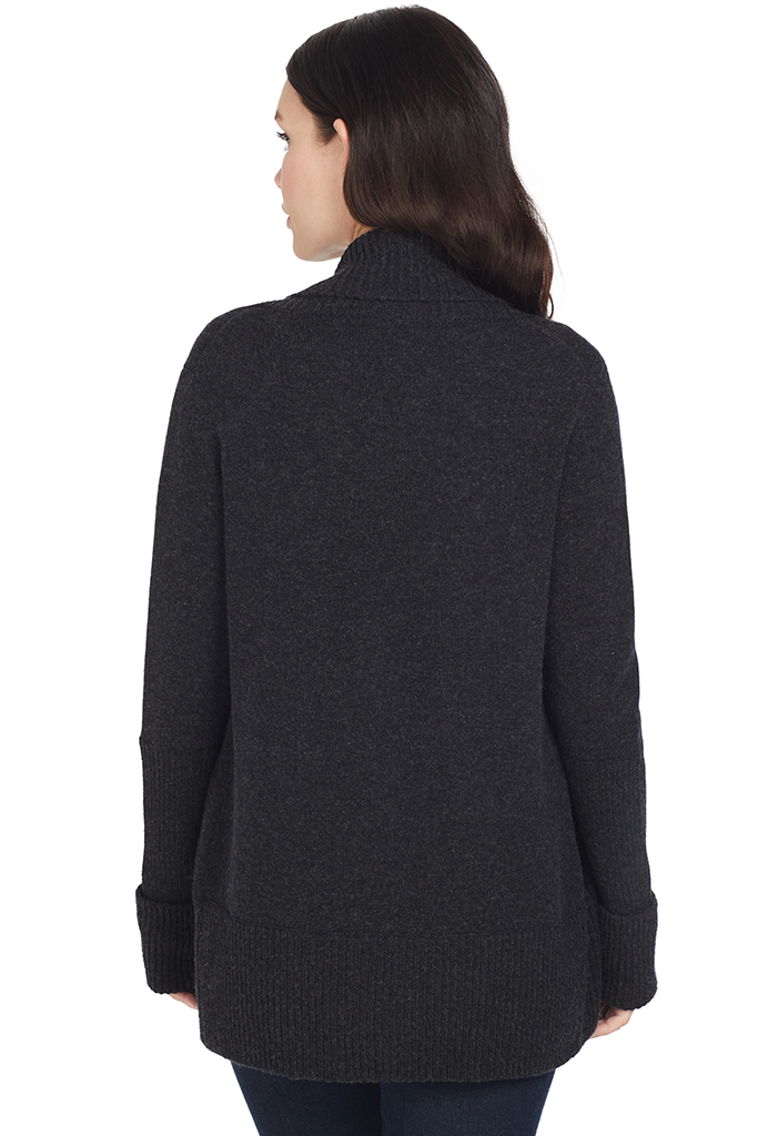 Vince Womens Wide Collar Cardigan (Carbon)