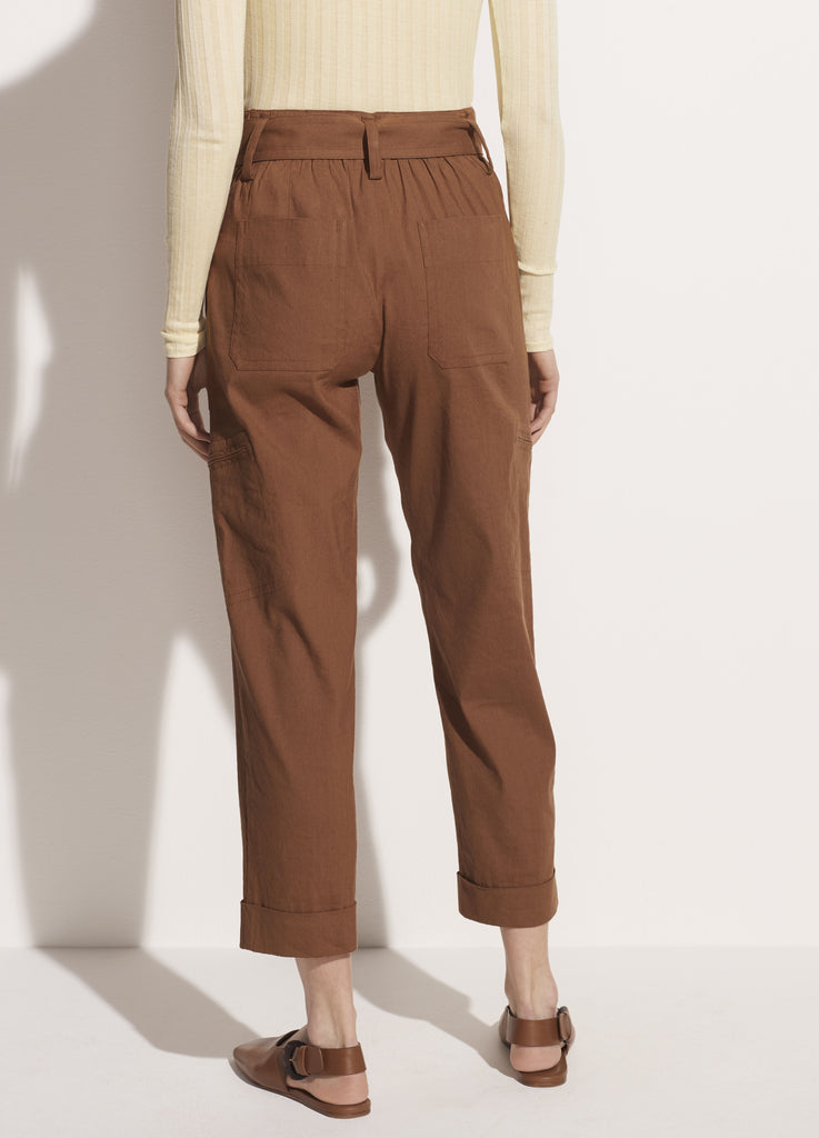 Belted Linen Pant - Pecan