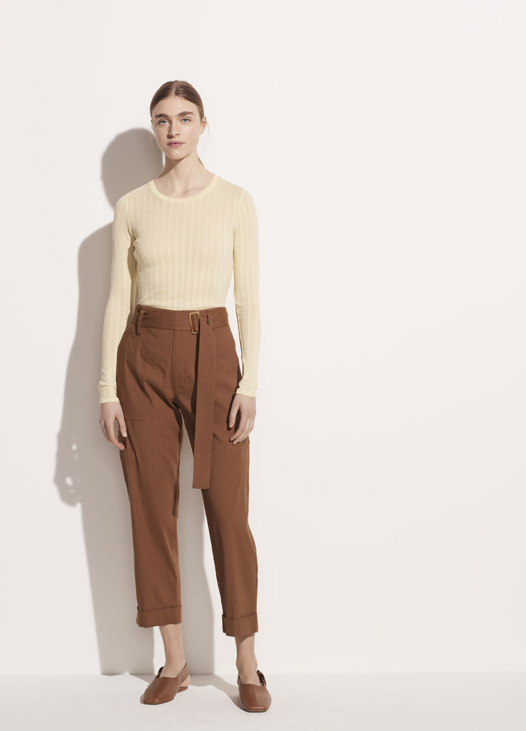 Belted Linen Pant - Pecan