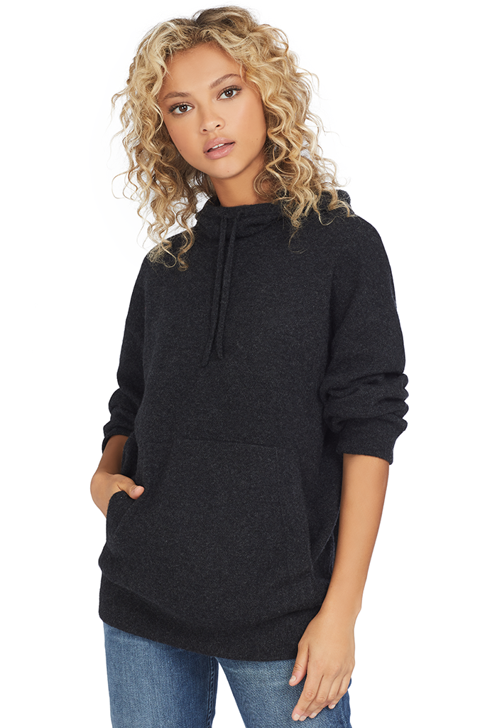 Vince Women's Double Layer Hoodie (Carbon) - Hoodies