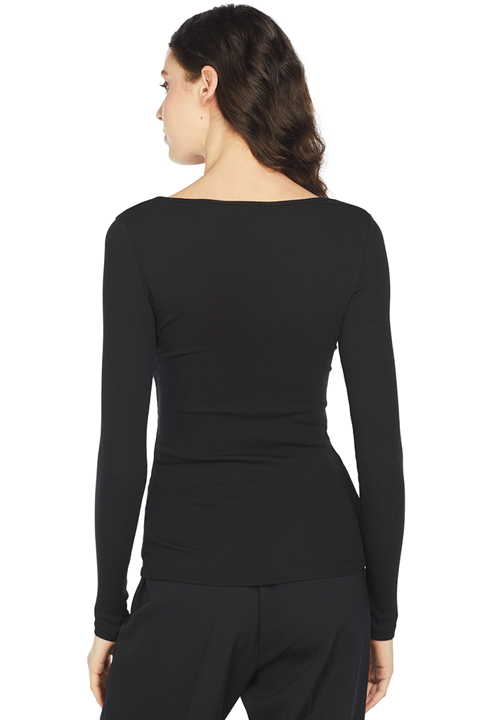 Vince L/S Deep Scoop Neck (Black)