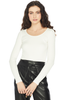 Vince L/S Deep Scoop Neck (White)