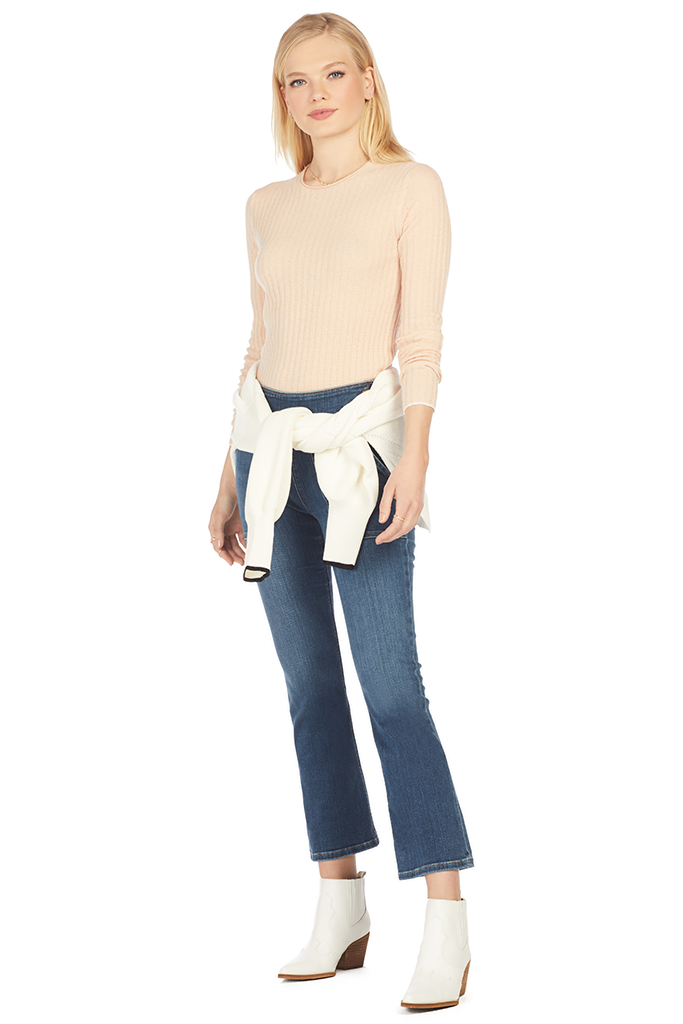 Microstripe Crew - Pale Alder/Pink Sand