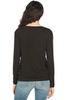 Vince Pencil Stripe Drop Shoulder Crew (Coastal/Olive Oil)