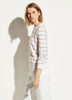Striped Cashmere Sweater- Camel/Heather White