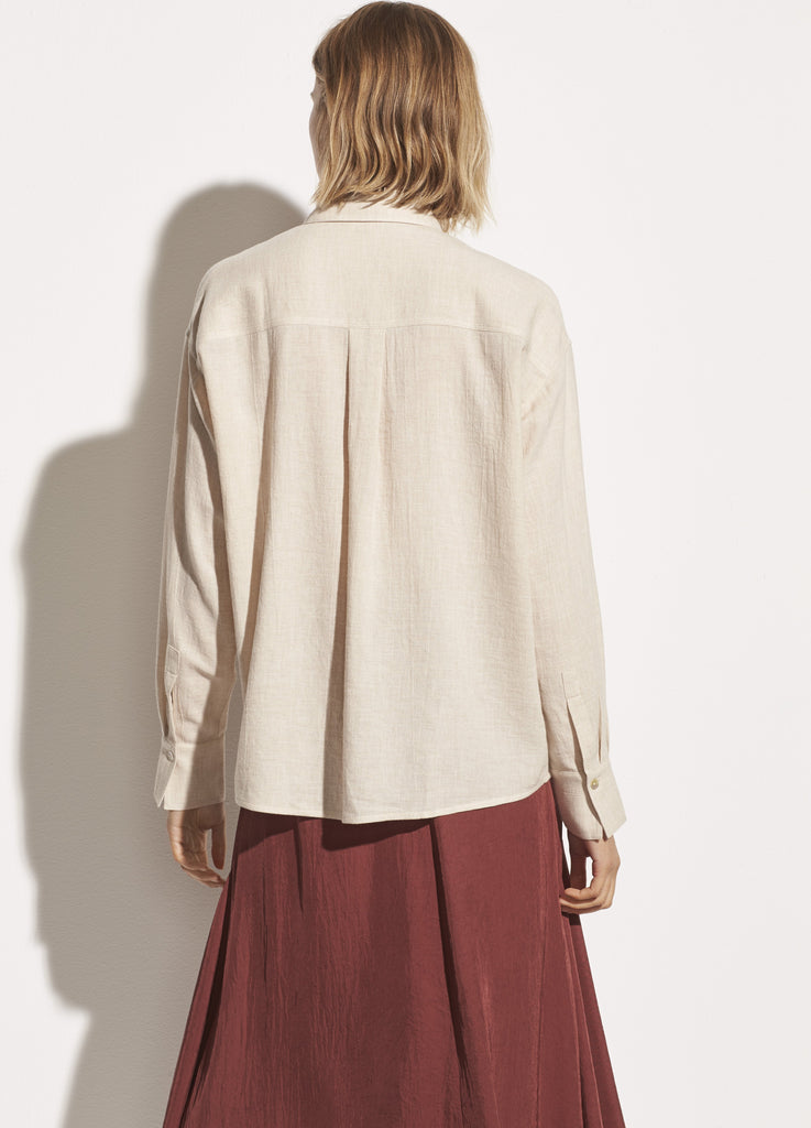 Boxy Button Down - Dove Oat