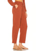 Rosie Organic Gauze Pin Tuck Crop Pant - Brown