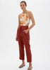 Rosie Organic Gauze Pin Tuck Crop Pant - Brown